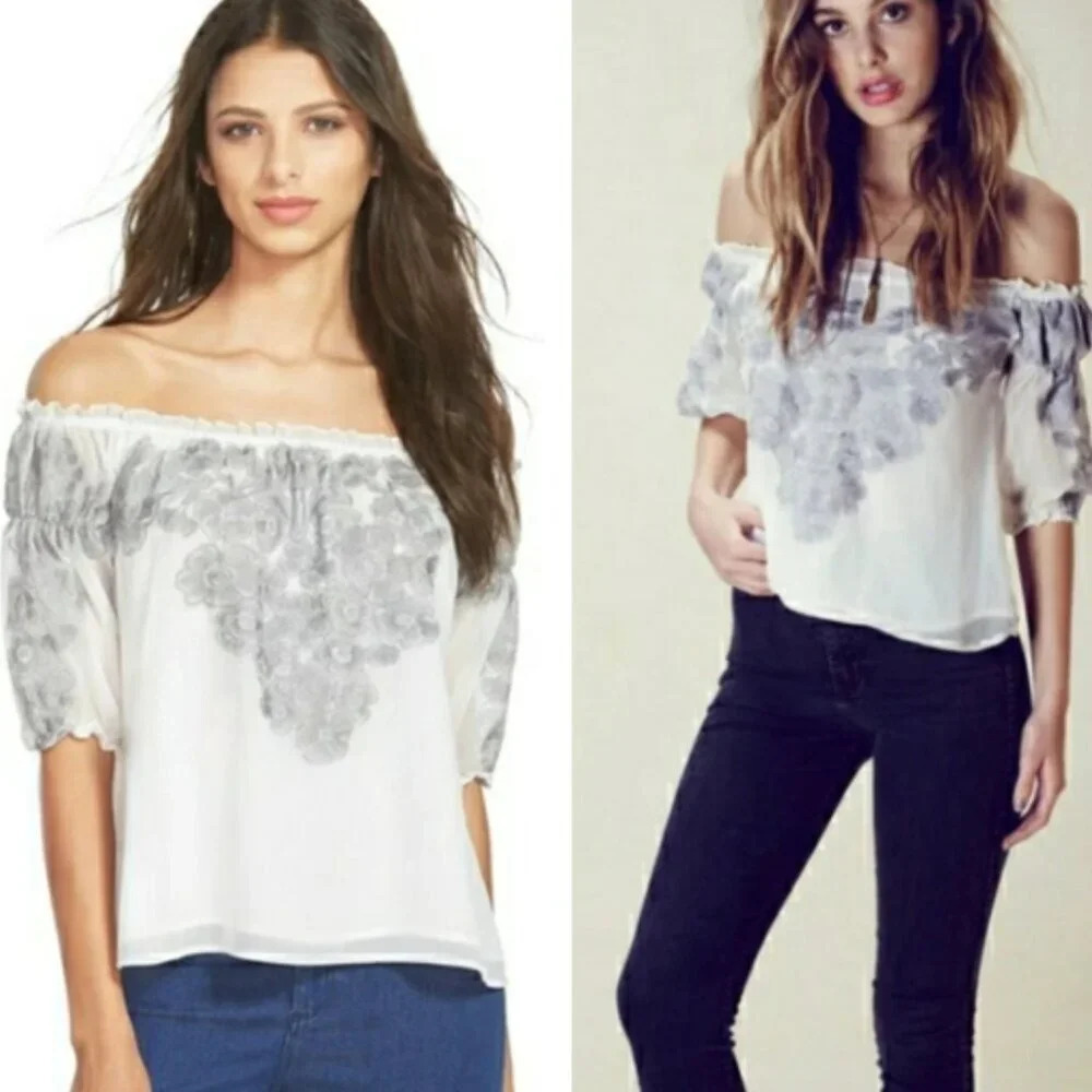 For Love and Lemons Sicily Off The Shoulder Embroidered Top 21695